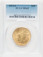 1913-S $10 Indian Eagle PCGS MS62