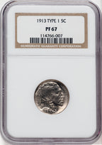 1913 5C Type One Proof Buffalo Nickel NGC PR67