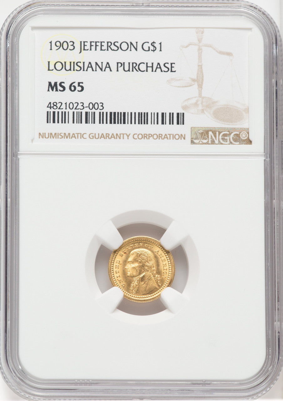 1903 G$1 JEFF Commemorative Gold NGC MS65
