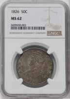 1826 50C Bust Half Dollar NGC MS62