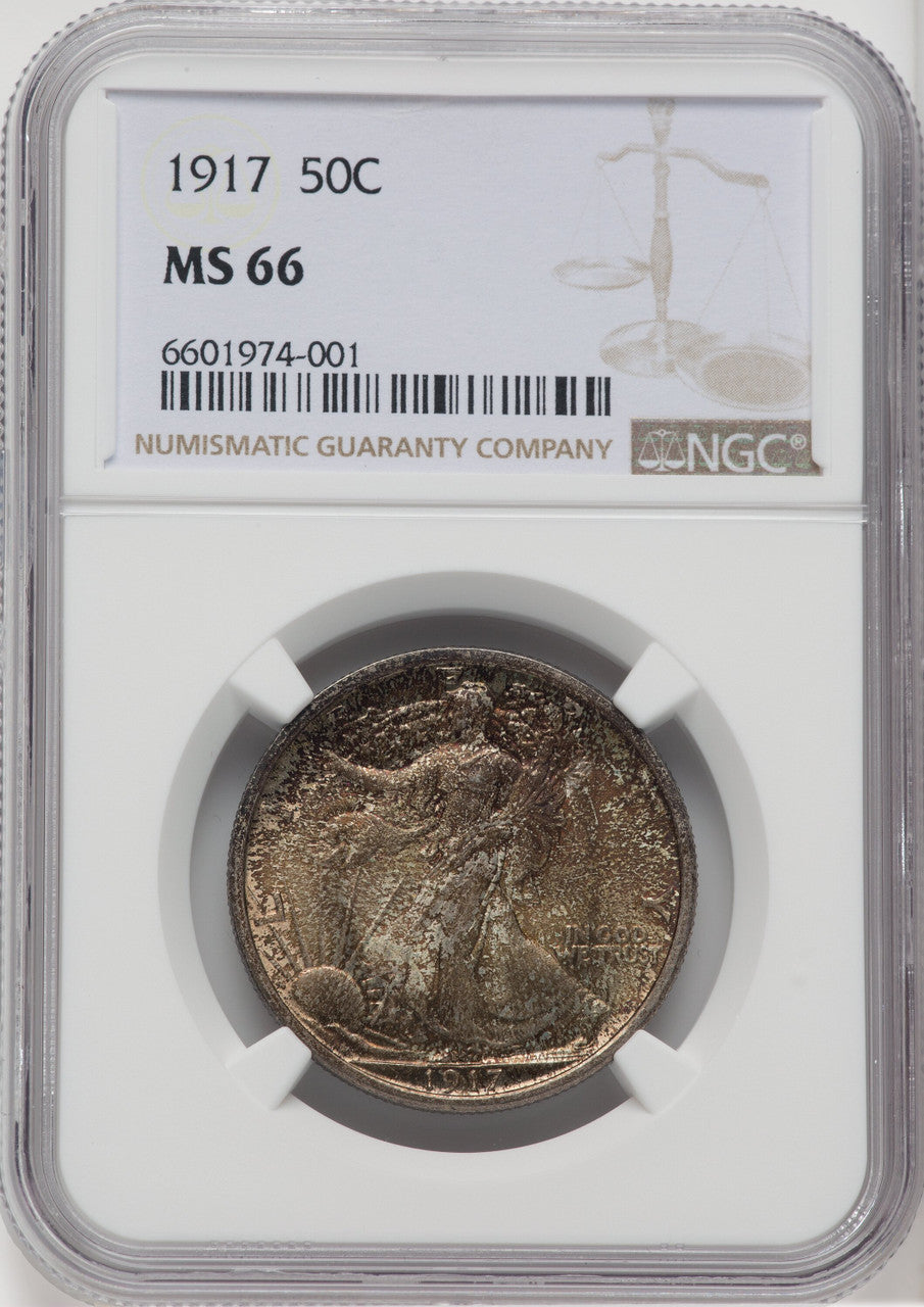 1917 50C Walking Liberty Half Dollar NGC MS66