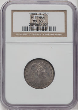 1900-O 25C Barber Quarter NGC MS63