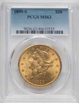 1899-S $20 Liberty Double Eagle PCGS MS63 (571449042)