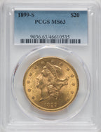 1899-S $20 Liberty Double Eagle PCGS MS63 (571449042)