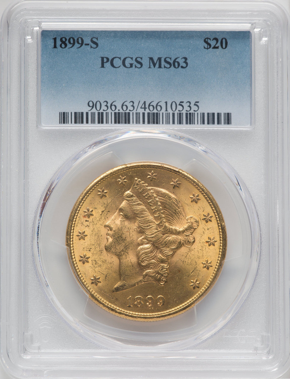 1899-S $20 Liberty Double Eagle PCGS MS63 (571449042)