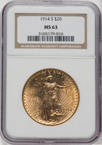 1914-S $20 Saint-Gaudens Double Eagle NGC MS63 (504454004)