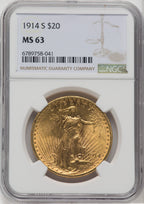 1914-S $20 Saint-Gaudens Double Eagle NGC MS63 (571574029)