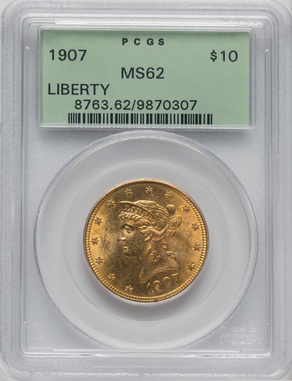 1907 $10 Liberty Liberty Eagle PCGS MS62