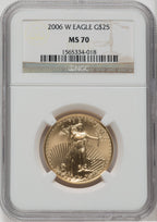2006-W $25 Half-Ounce Gold Eagle Burnished NGC MS70