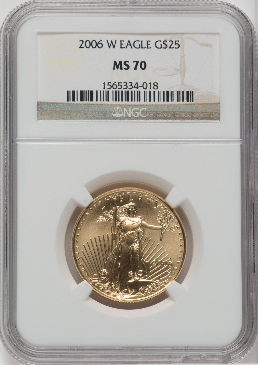 2006-W $25 Half-Ounce Gold Eagle Burnished NGC MS70