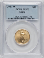 2007-W $10 Quarter-Ounce Gold Eagle PCGS MS70