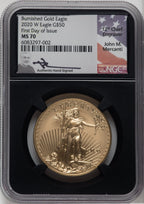 2020-W $50 One Ounce Gold Eagle Burnished First Day of Issue NGC MS70