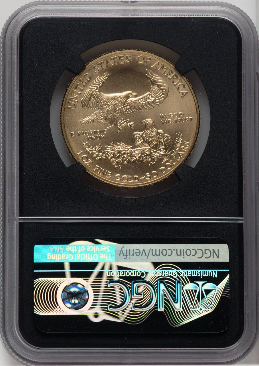 2020-W $50 One Ounce Gold Eagle Burnished First Day of Issue NGC MS70