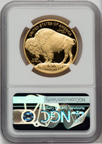 2008-W $50 One-Ounce Gold Buffalo .9999 Fine Gold Brown Label NGC PF70