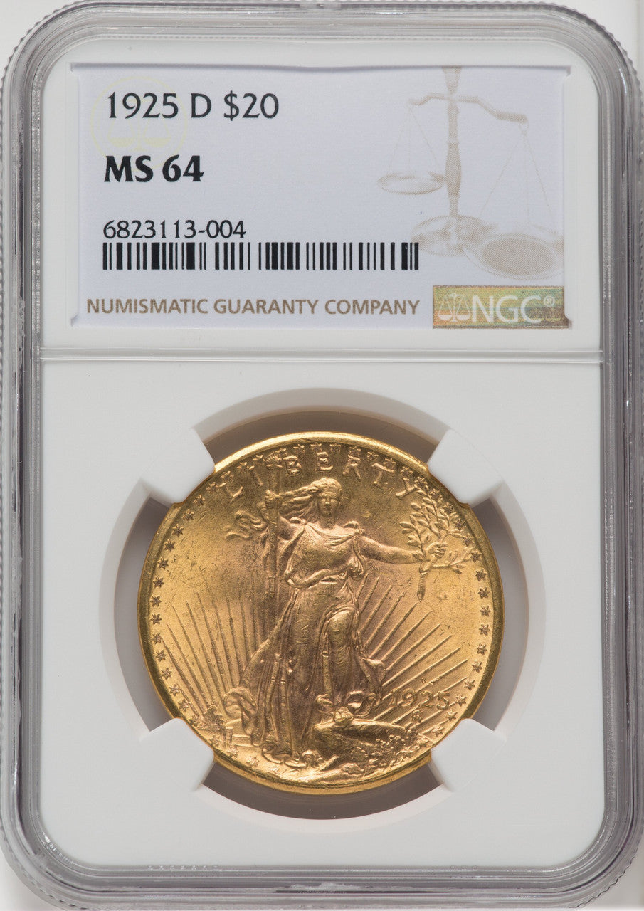1925-D $20 Saint-Gaudens Double Eagle NGC MS64