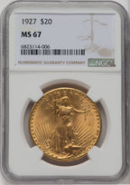 1927 $20 Saint-Gaudens Double Eagle NGC MS67