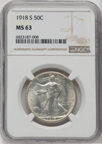 1918-S 50C Walking Liberty Half Dollar NGC MS63