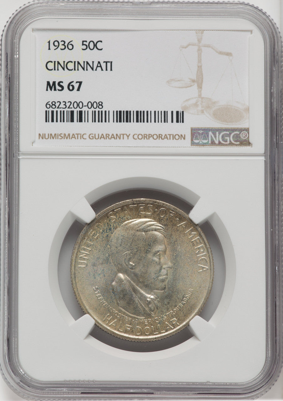 1936 50C Cincinnati Commemorative Silver NGC MS67