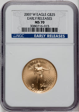 2007-W $25 Half-Ounce Gold Eagle First Strike NGC MS70