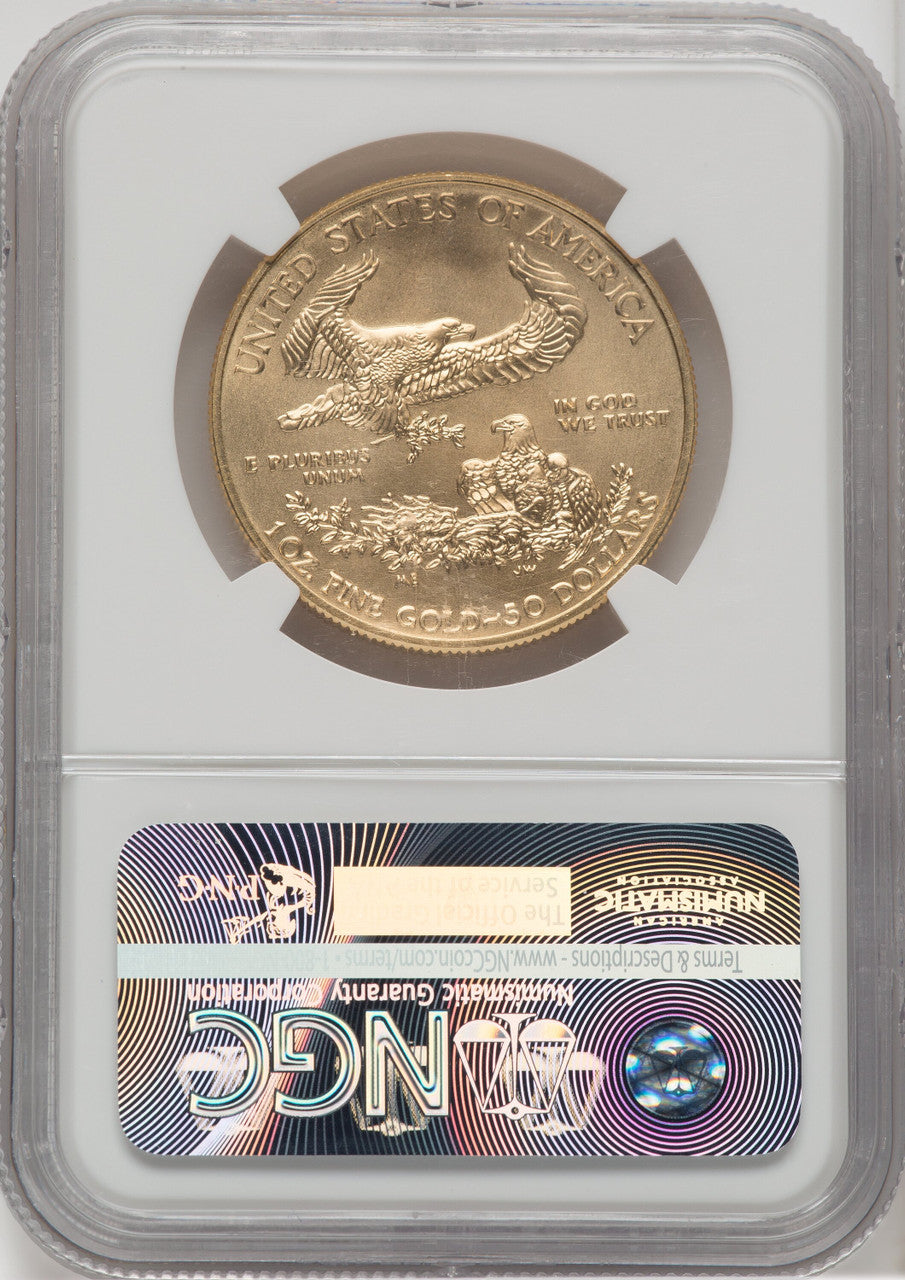 2015-W $50 One-Ounce Gold Eagle Burnished First Strike NGC MS70