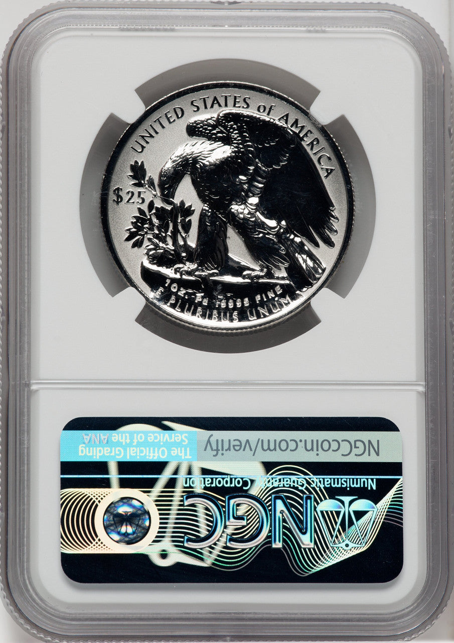 2019-W $25 Palladium Reverse Proof First Strike Mike Castle Signature NGC PF70