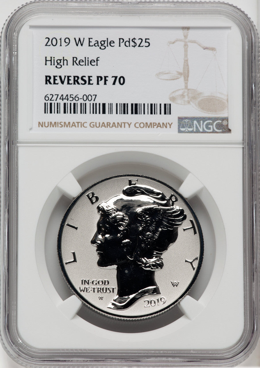 2019-W $25 Palladium Reverse Proof Brown Label NGC PF70