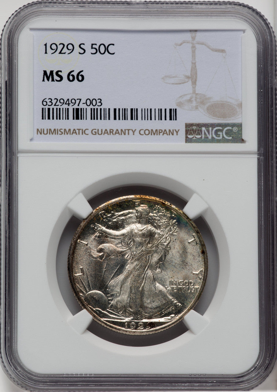 1929-S 50C Walking Liberty Half Dollar NGC MS66
