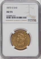1873-S $10 Liberty Eagle NGC AU55 (763438041)
