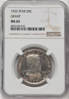1922 50C Grant With Star Commemorative Silver NGC MS65