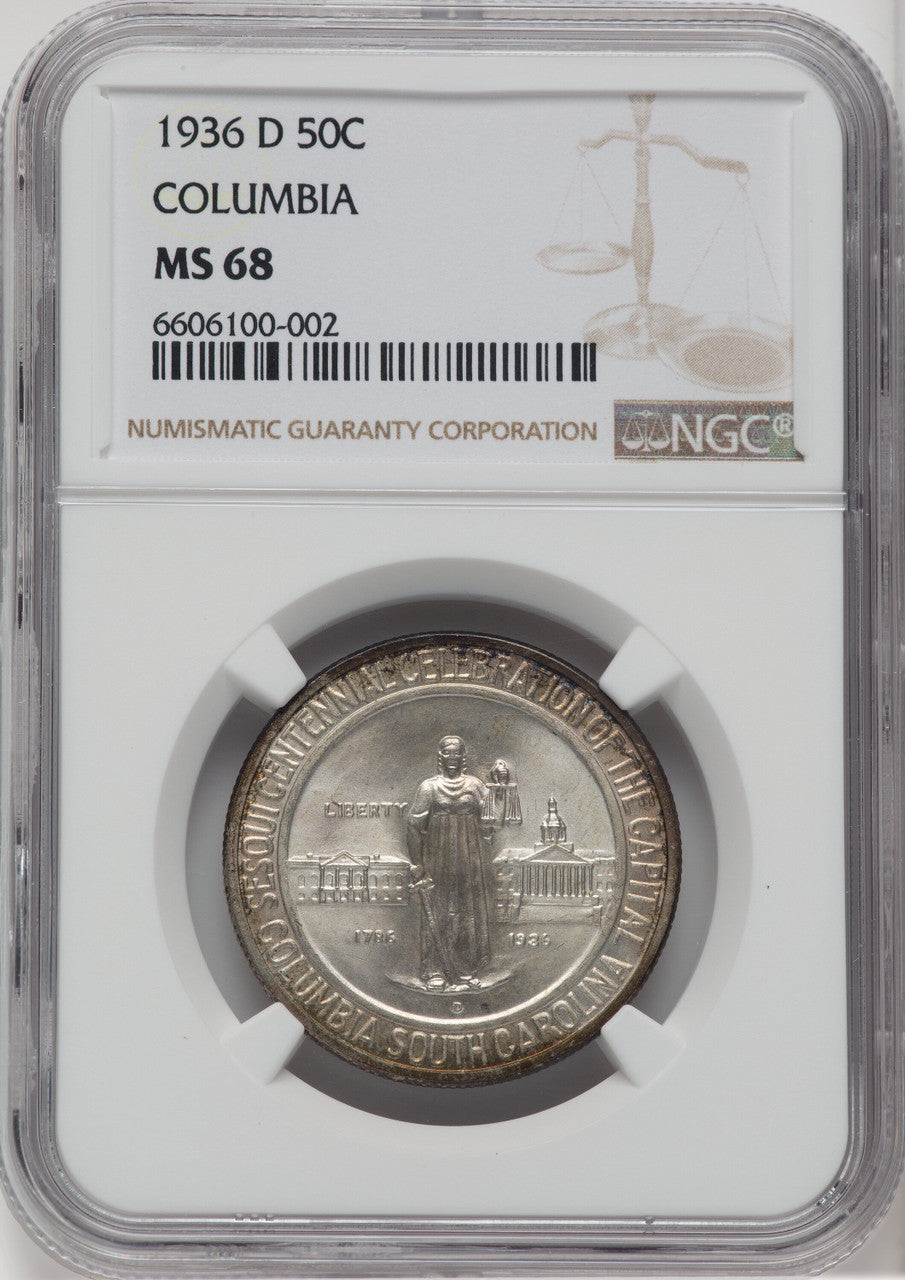 1936-D 50C Columbia Commemorative Silver NGC MS68