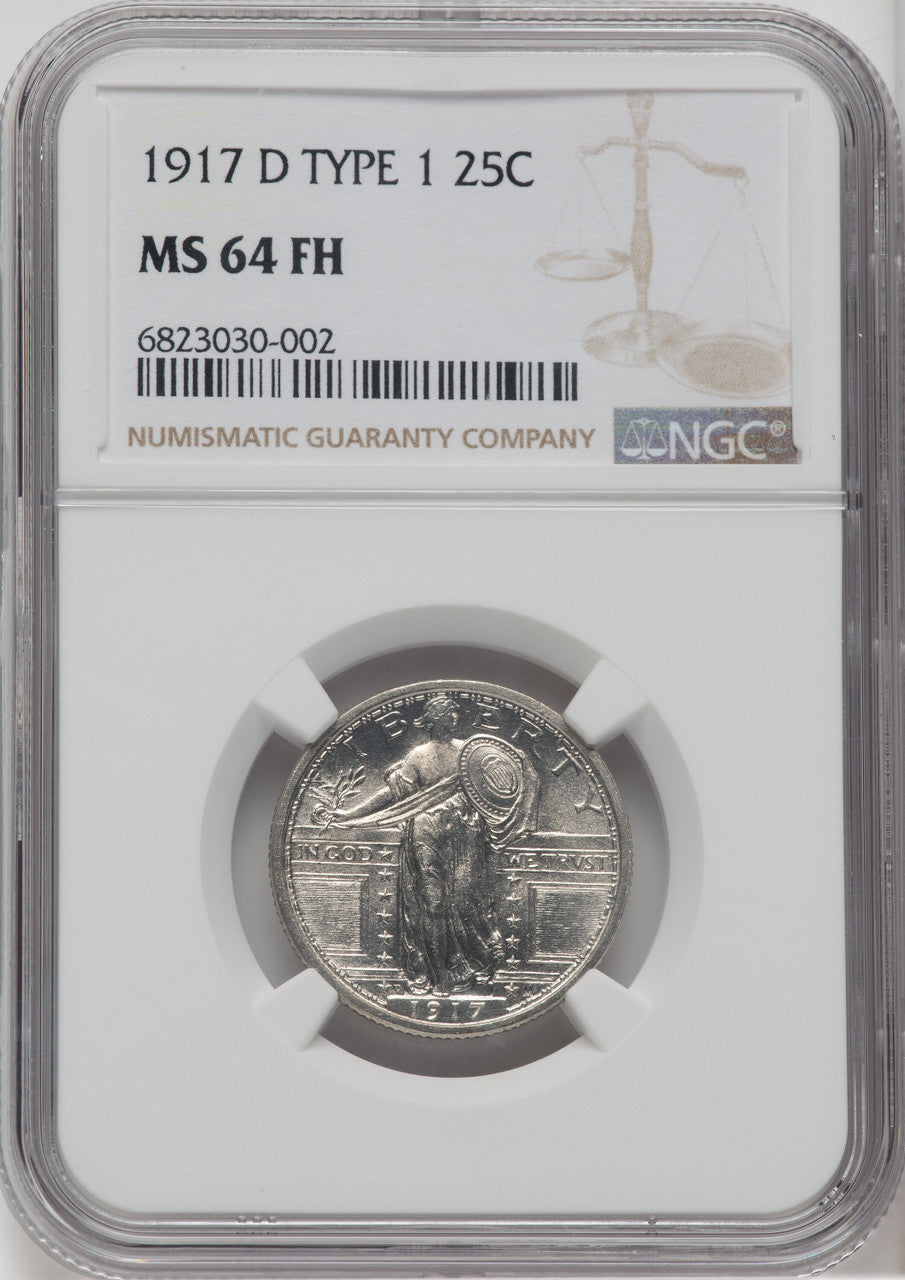 1917-D Type One FH Standing Liberty Quarter NGC MS64