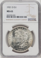 1921-D $1 Morgan Dollar NGC MS65