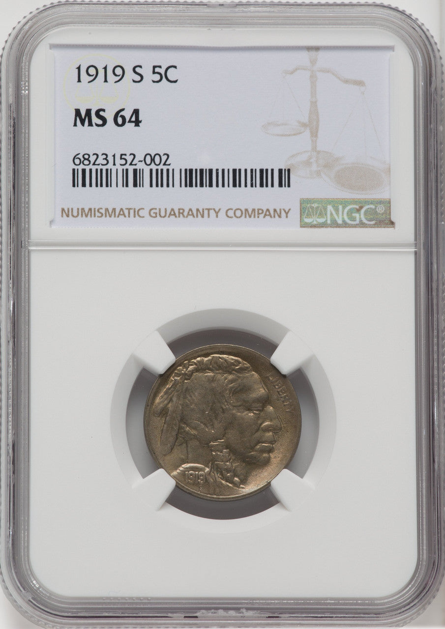 1919-S 5C Buffalo Nickel NGC MS64