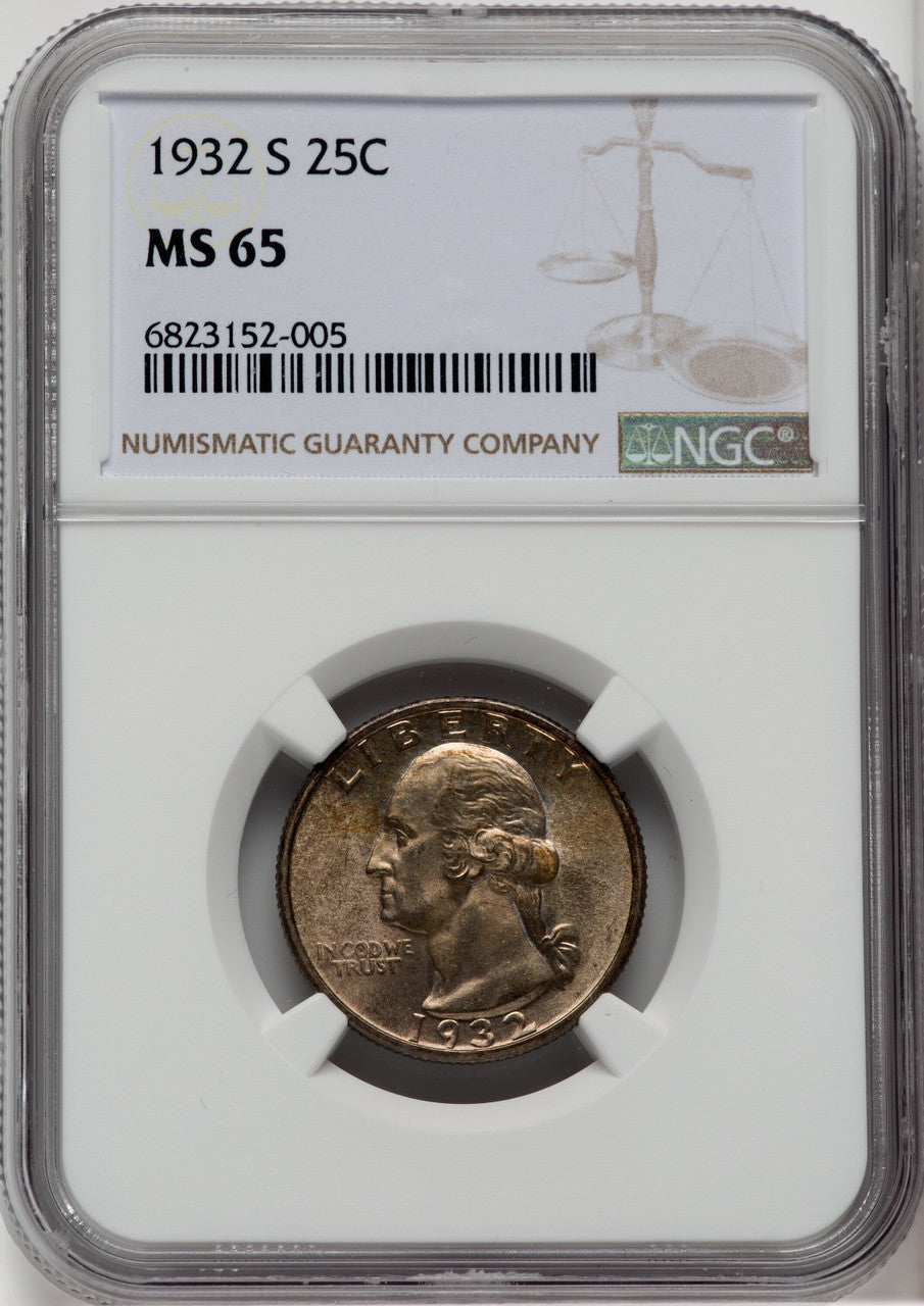 1932-S 25C Washington Quarter NGC MS65