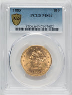 1885 $10 Liberty Eagle PCGS MS64