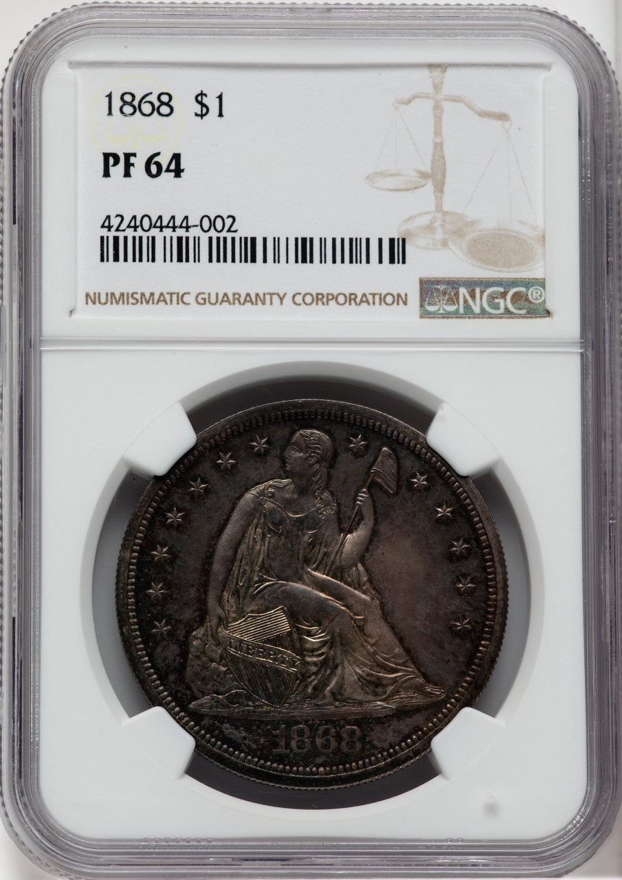 1868 S$1 Proof Seated Dollar NGC PR64 | LCR Coin