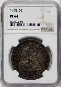 1868 S$1 Proof Seated Dollar NGC PR64