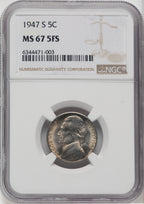 1947-S 5C FS Jefferson Nickel NGC MS67
