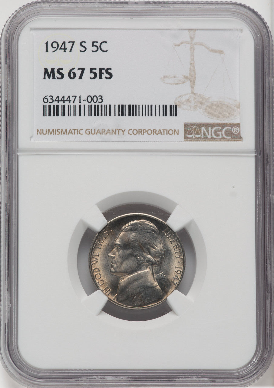 1947-S 5C FS Jefferson Nickel NGC MS67