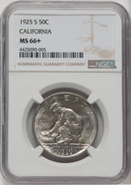 1925-S 50C California Commemorative Silver NGC MS66+