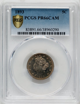 1893 5C CA Proof Liberty Nickel PCGS PR66