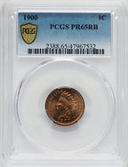 1900 1C RB Proof Indian Cent PCGS PR65