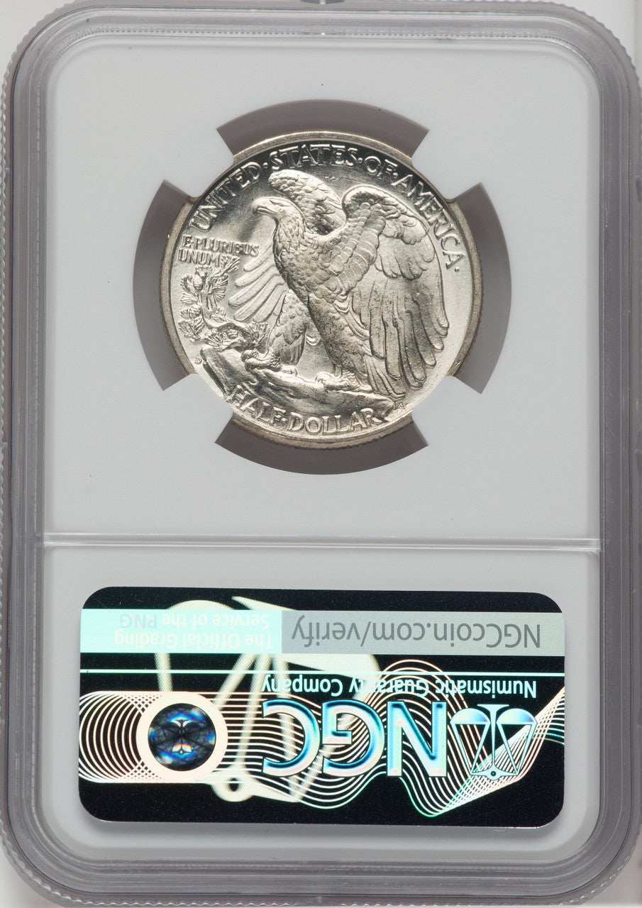 1938-D 50C Walking Liberty Half Dollar NGC MS64