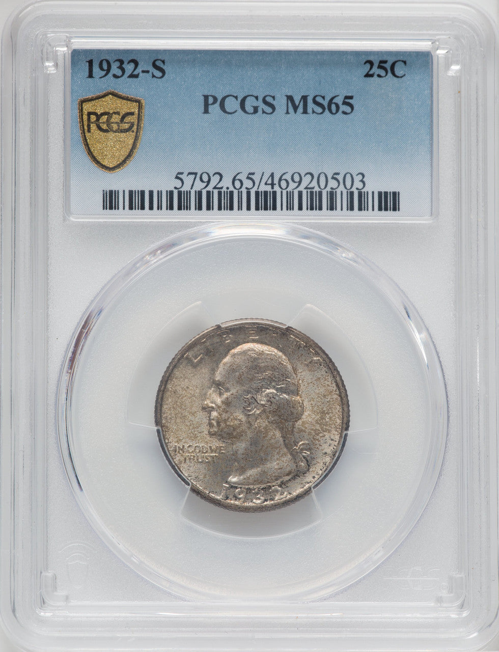 1932-S 25C Washington Quarter PCGS MS65