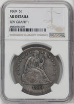 1869 S$1 Seated Dollar Details NGC AU50