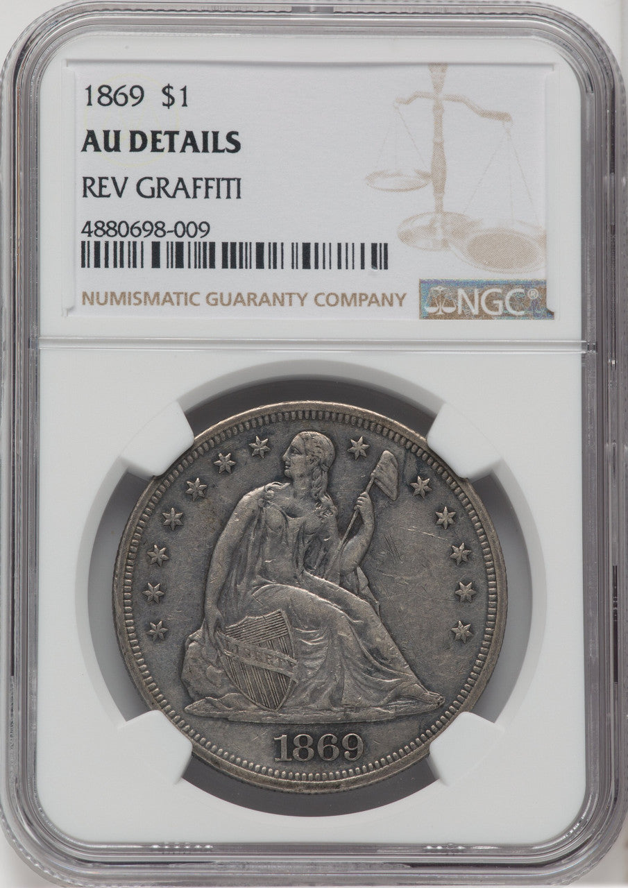 1869 S$1 Seated Dollar Details NGC AU50
