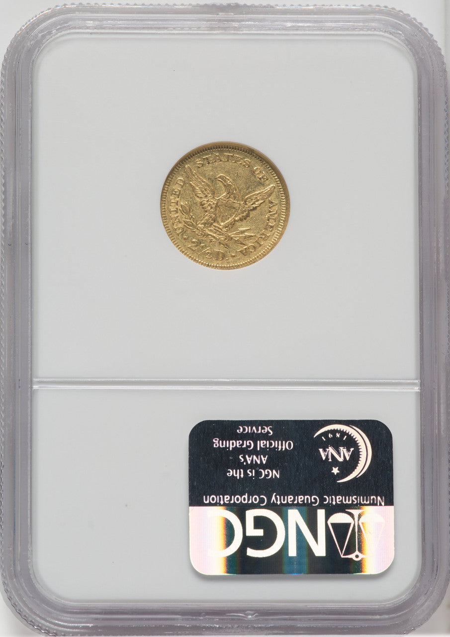 1850 $2.50 Liberty Quarter Eagle NGC AU50