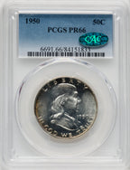 1950 50C CAC Proof Franklin Half Dollar PCGS PR66