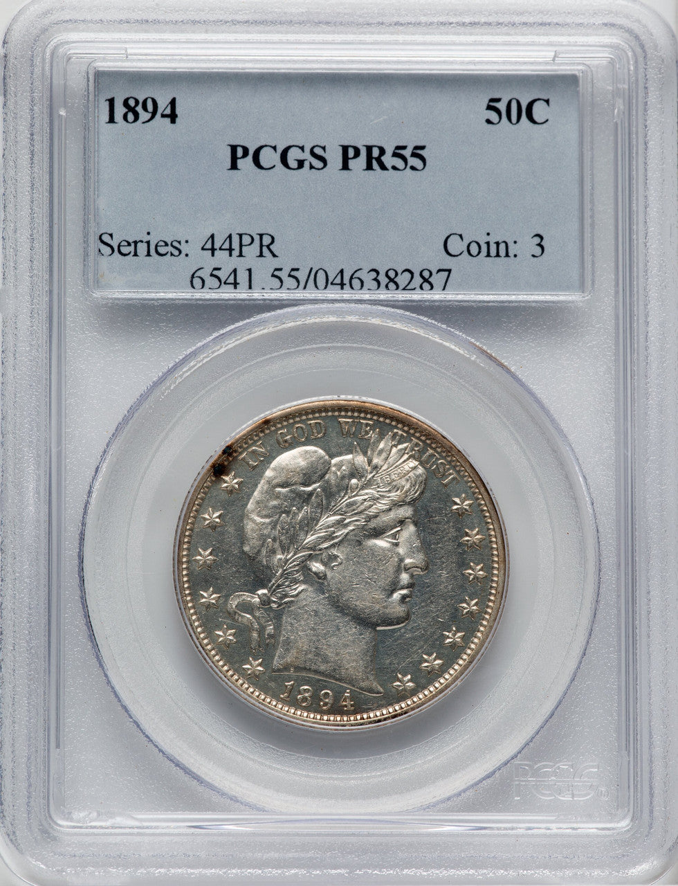 1894 50C Proof Barber Half Dollar PCGS AU55