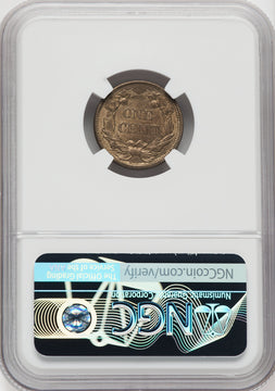 1858 1C SM LETTERS Flying Eagle Cent NGC MS61